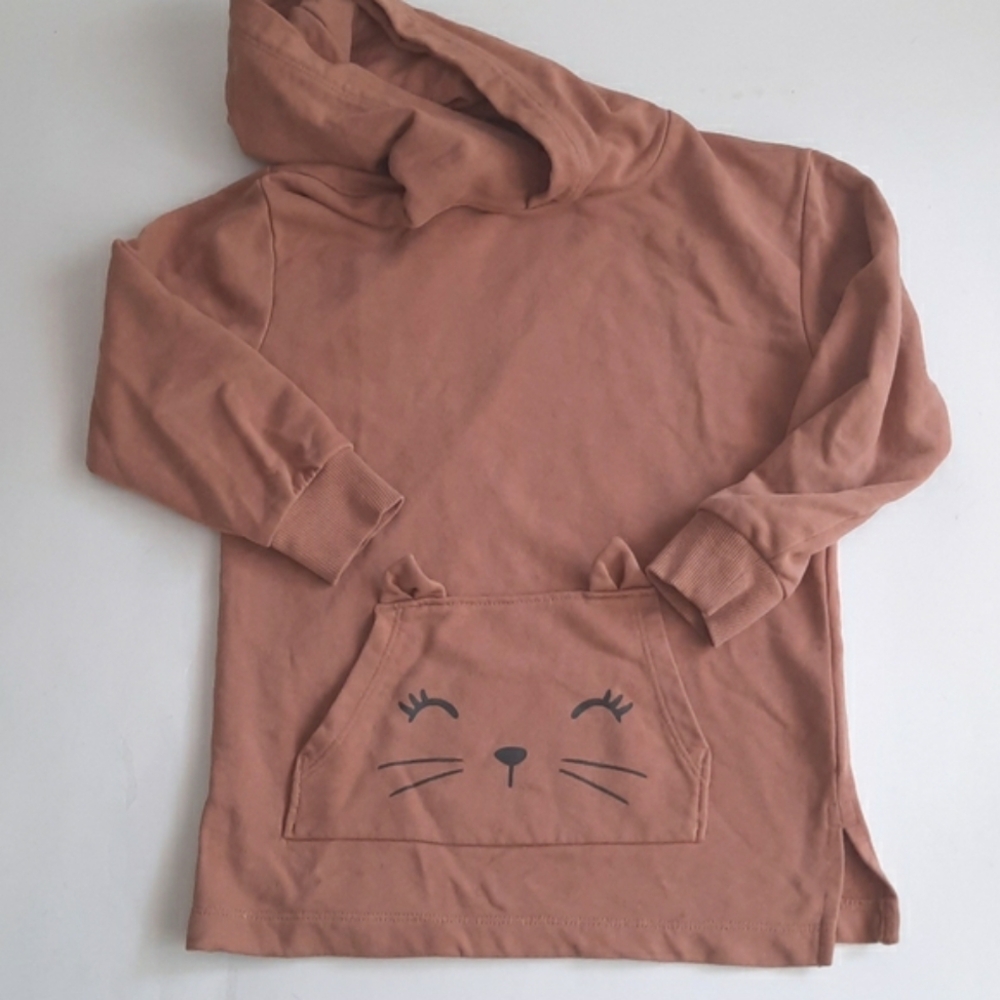 H&M Girls Brown Hoodie with Animal Face Size 6x